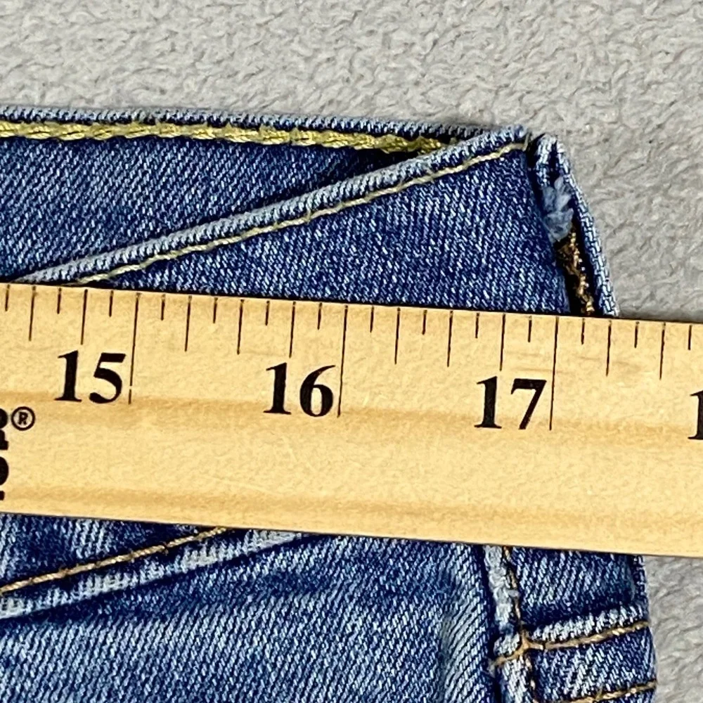 Levi's 514 Straight Fit Jeans Mens 36x30 Blue Medium Wash Denim Pants Distressed